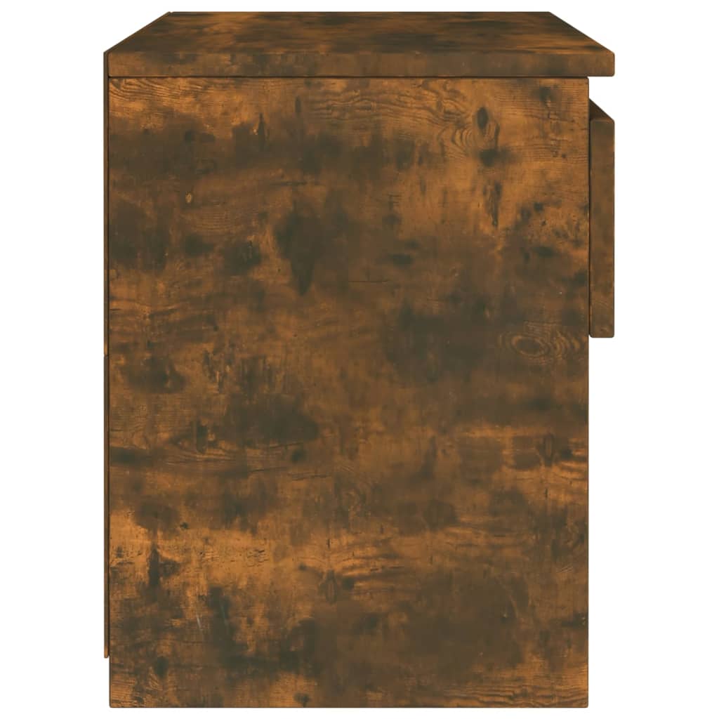 Nachtkastje 40X30X39 Cm Bewerkt Hout Gerookt Eikenkleurig