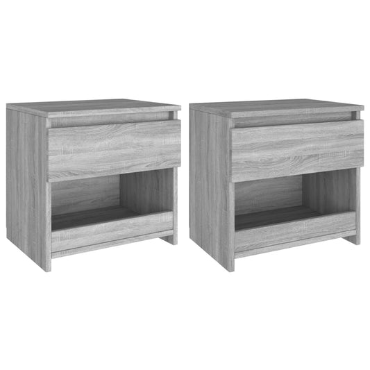 Nachtkastjes 2 St 40X30X39 Cm Bewerkt Hout Grijs Sonoma Eiken