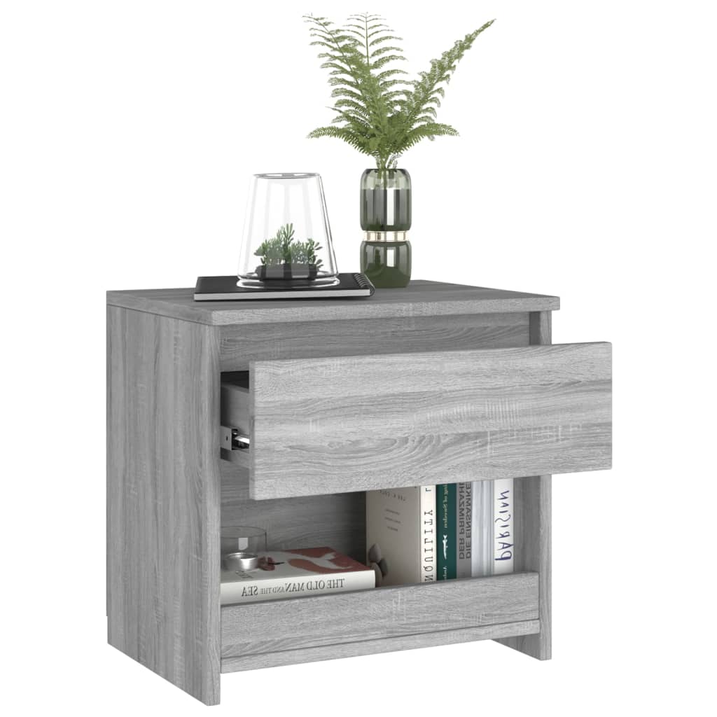 Nachtkastjes 2 St 40X30X39 Cm Bewerkt Hout Grijs Sonoma Eiken