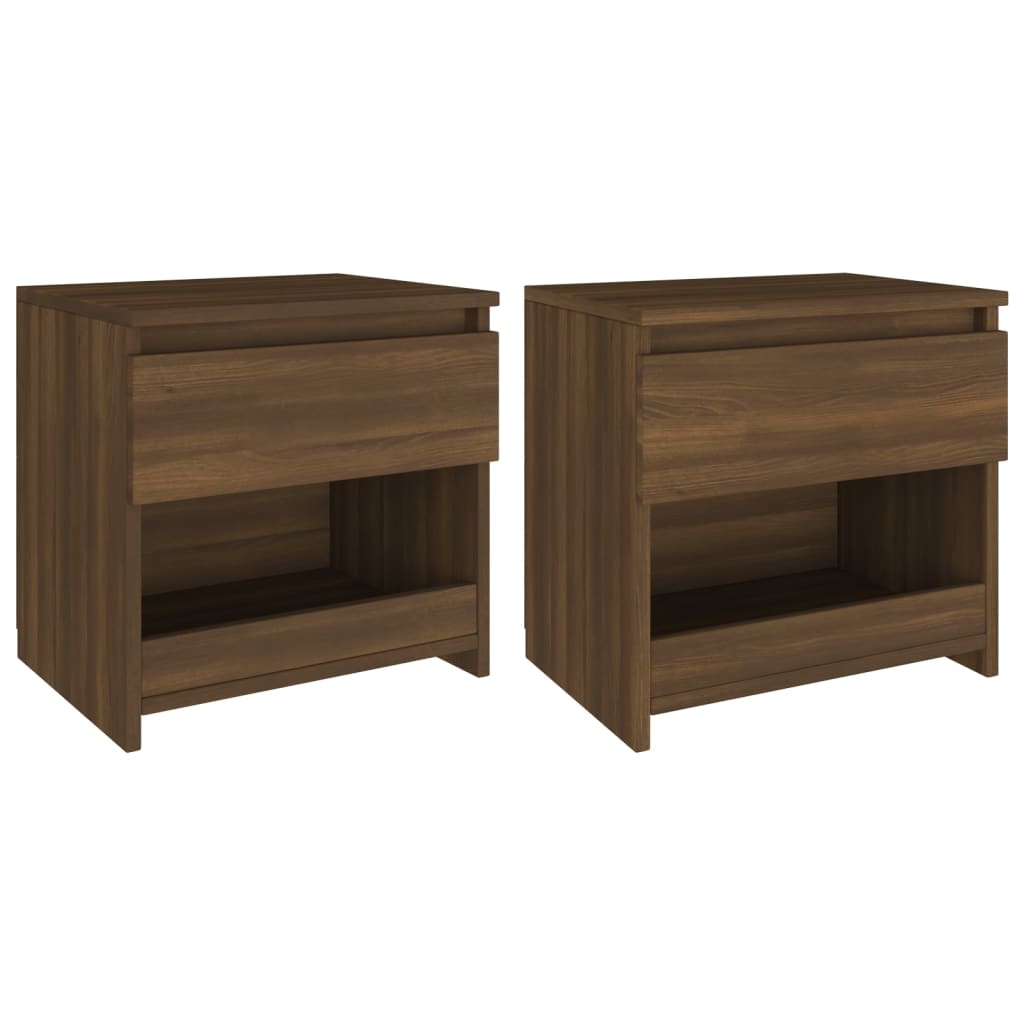 Nachtkastjes 2 St 40X30X39 Cm Bewerkt Hout Bruineikenkleurig