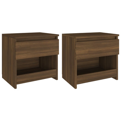 Nachtkastjes 2 St 40X30X39 Cm Bewerkt Hout Bruineikenkleurig