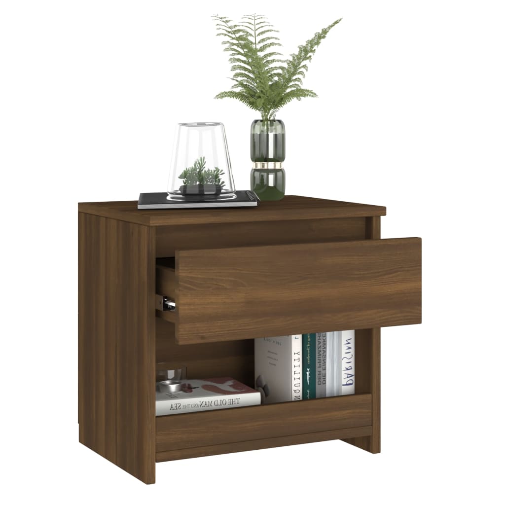 Nachtkastjes 2 St 40X30X39 Cm Bewerkt Hout Bruineikenkleurig