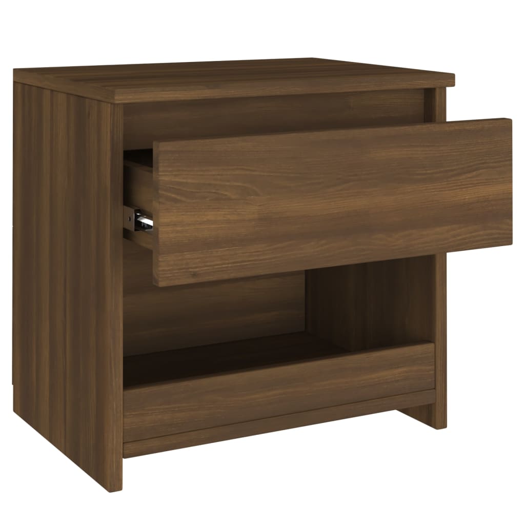 Nachtkastjes 2 St 40X30X39 Cm Bewerkt Hout Bruineikenkleurig