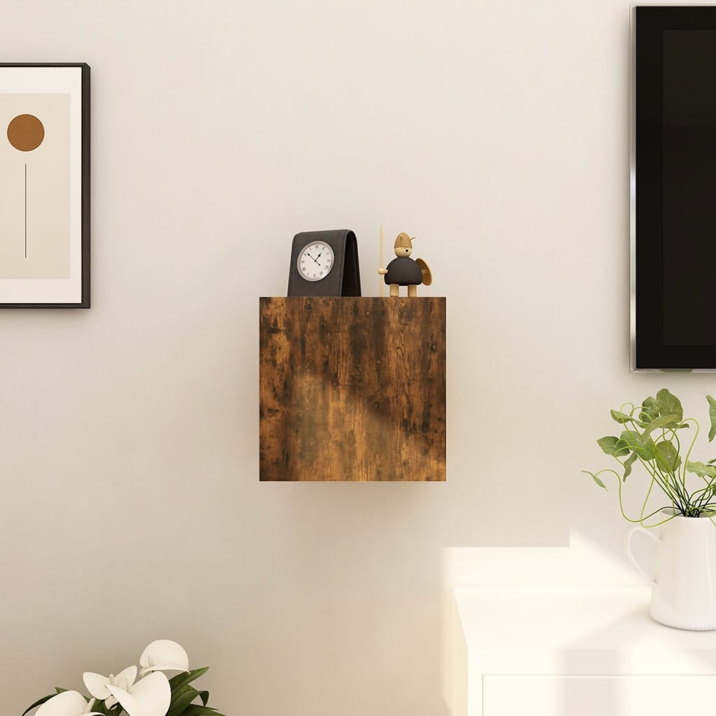 Tv-Wandmeubel 30,5X30X30 Cm Gerookt Eikenkleurig