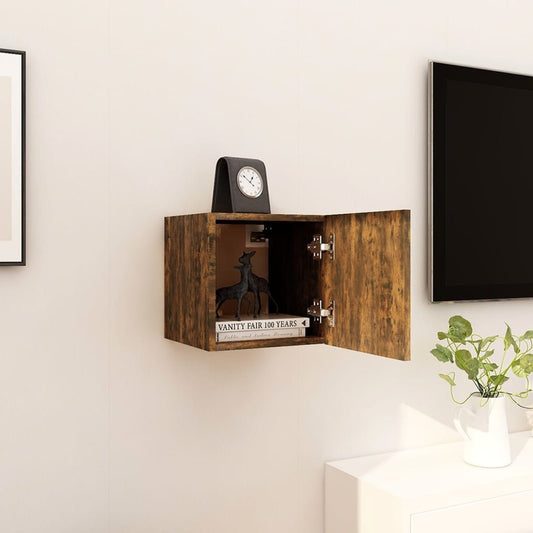 Tv-Wandmeubel 30,5X30X30 Cm Gerookt Eikenkleurig