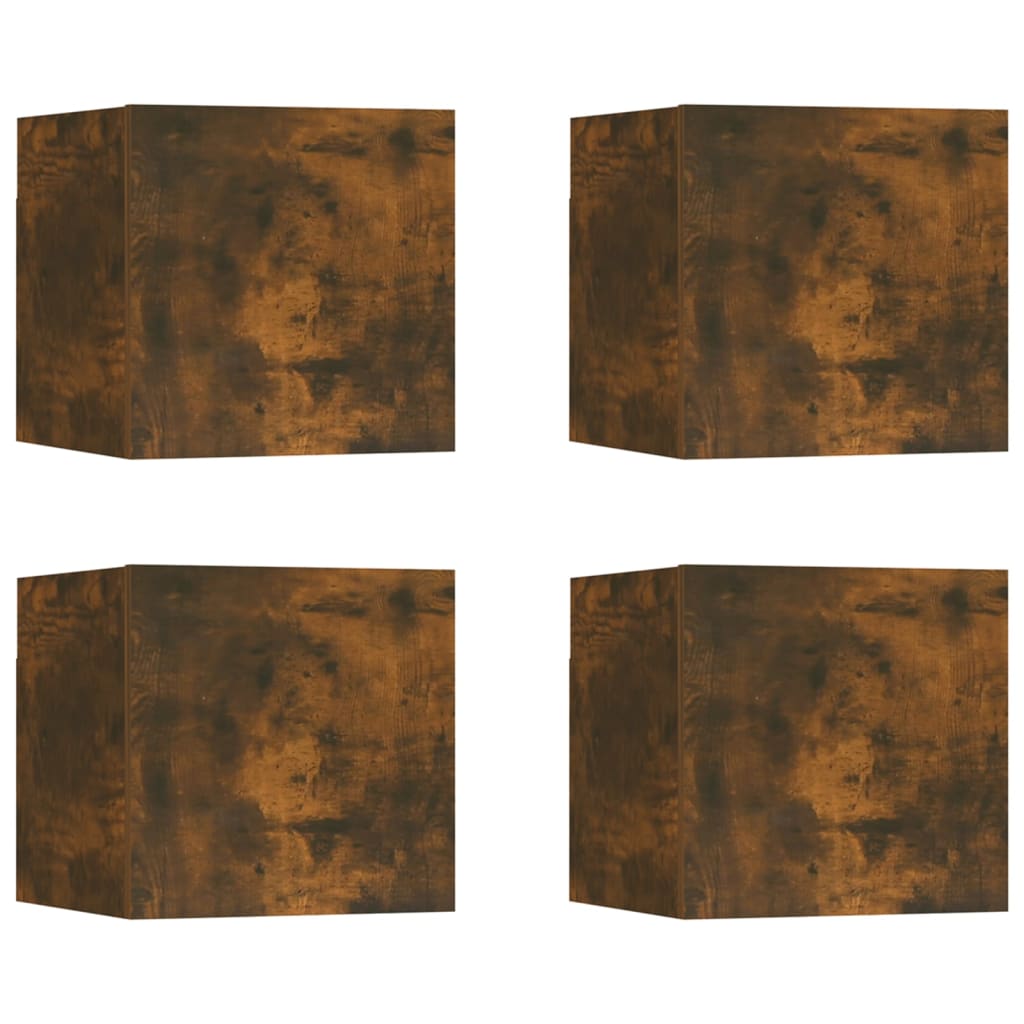 Tv-Wandmeubelen 4 St 30,5X30X30 Cm Gerookt Eikenkleurig