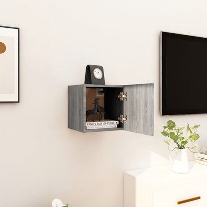Tv-Wandmeubel 30,5X30X30 Cm Grijs Sonoma Eikenkleurig