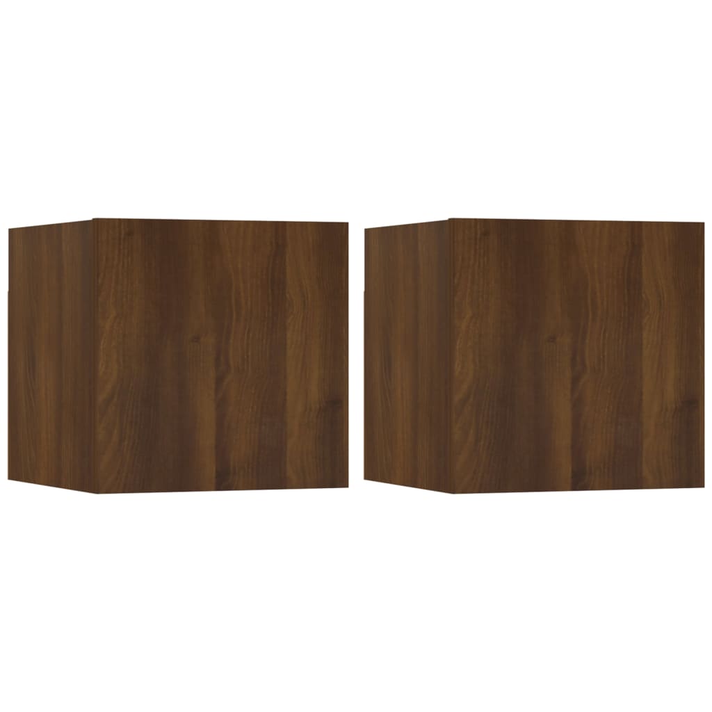Tv-Wandmeubelen 2 St 30,5X30X30 Cm Bruineikenkleurig