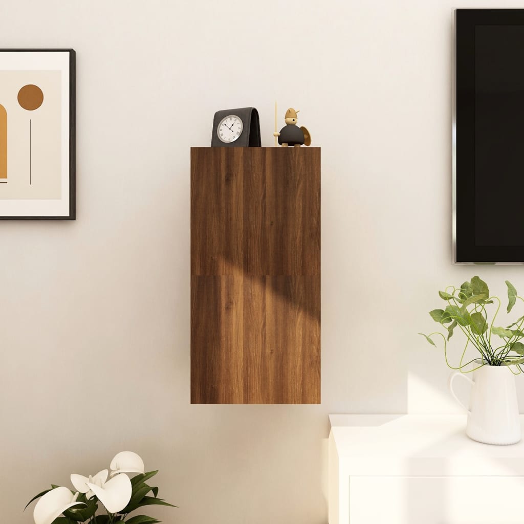 Tv-Wandmeubelen 2 St 30,5X30X30 Cm Bruineikenkleurig