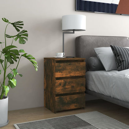 Nachtkastjes 2 St 40X35X62,5 Cm Bewerkt Hout Gerookt Eikenkleur