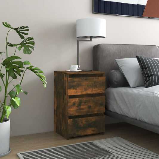 Nachtkastjes 2 St 40X35X62,5 Cm Bewerkt Hout Gerookt Eikenkleur