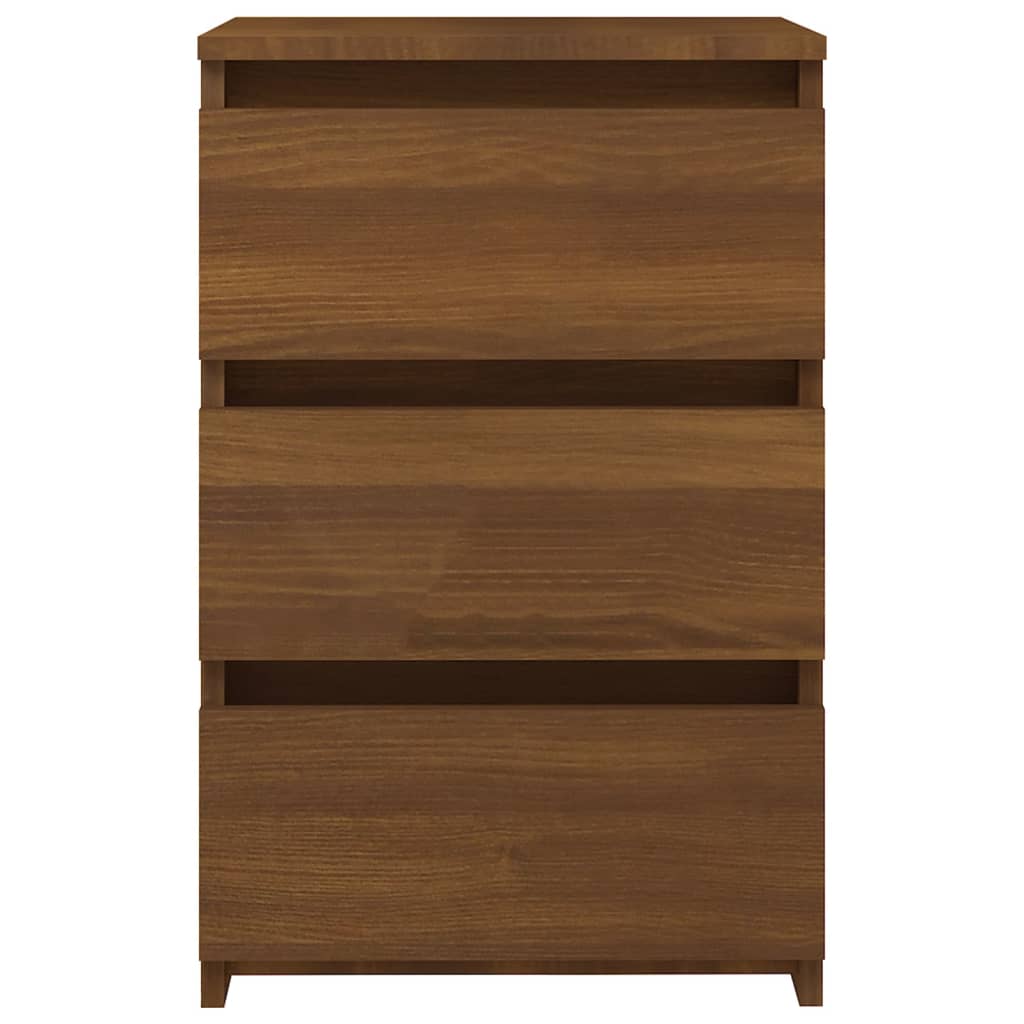Nachtkastje 40X35X62,5 Cm Bewerkt Hout Bruineikenkleurig