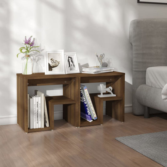 Nachtkastjes 2 St 40X30X40 Cm Bewerkt Hout Bruineikenkleurig