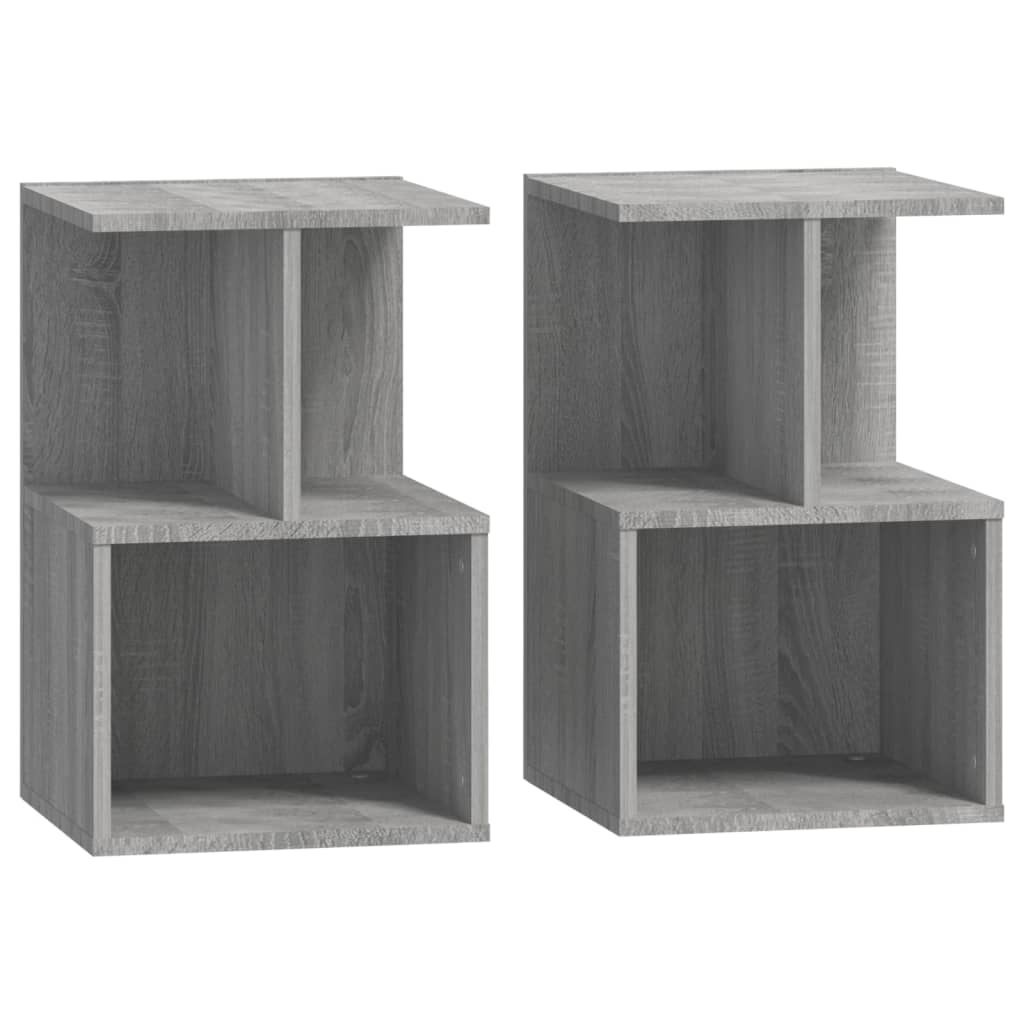 Nachtkastjes 2 St 35X35X55 Cm Bewerkt Hout Grijs Sonoma Eiken