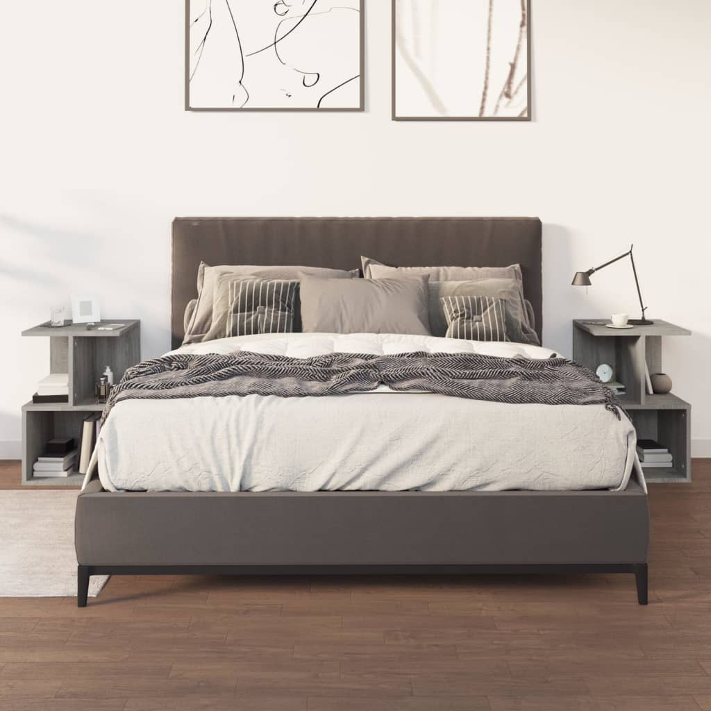 Nachtkastjes 2 St 35X35X55 Cm Bewerkt Hout Grijs Sonoma Eiken