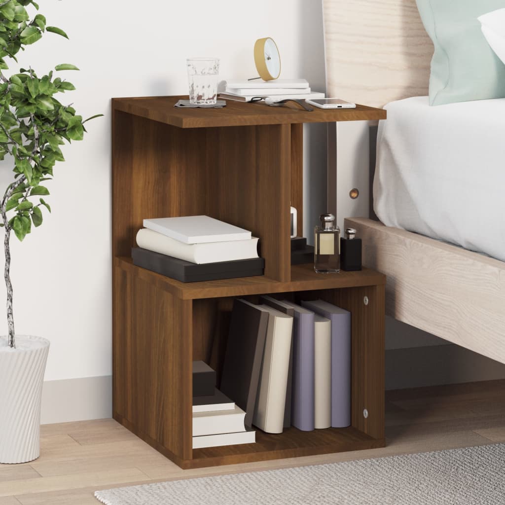 Nachtkastjes 2 St 35X35X55 Cm Bewerkt Hout Bruineikenkleurig