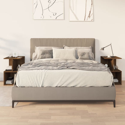 Nachtkastjes 2 St 35X35X55 Cm Bewerkt Hout Bruineikenkleurig