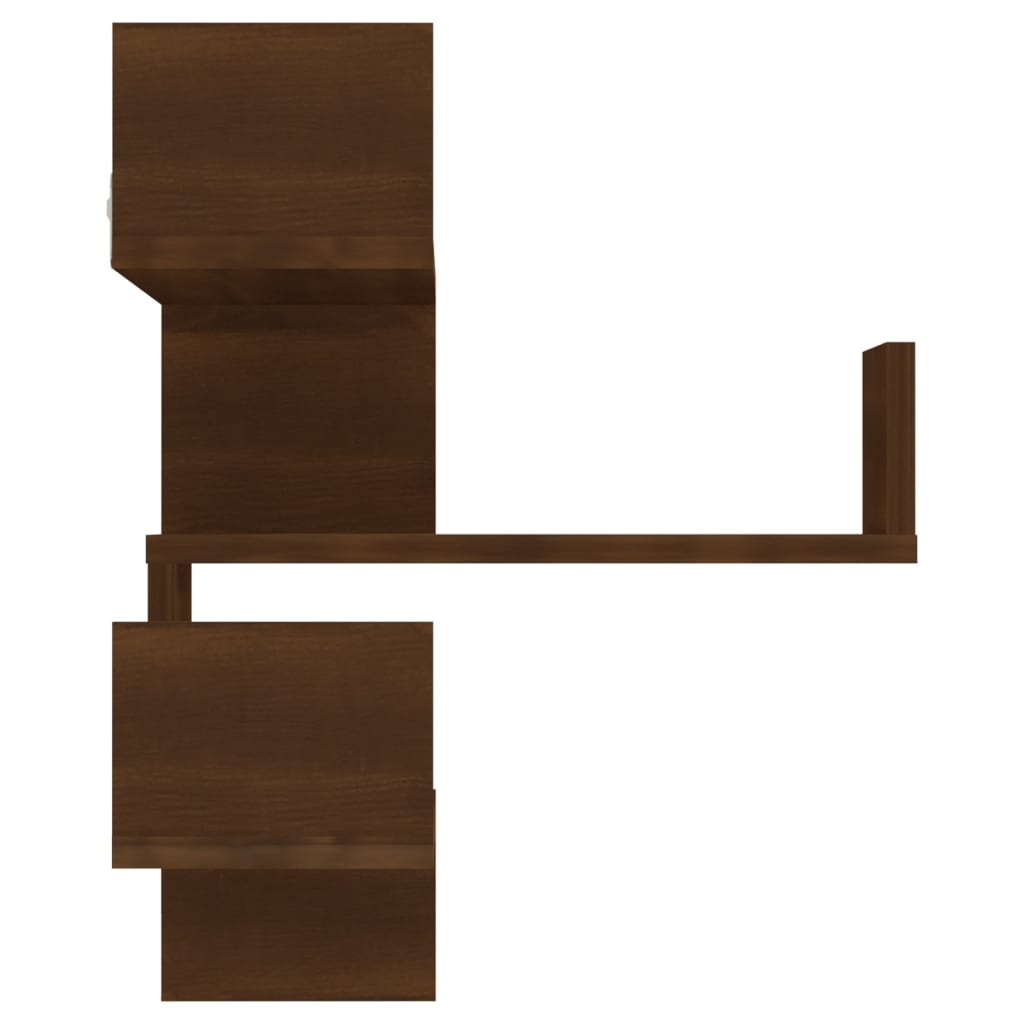 Hoekwandschap 40X40X50 Cm Bewerkt Hout Bruineikenkleurig