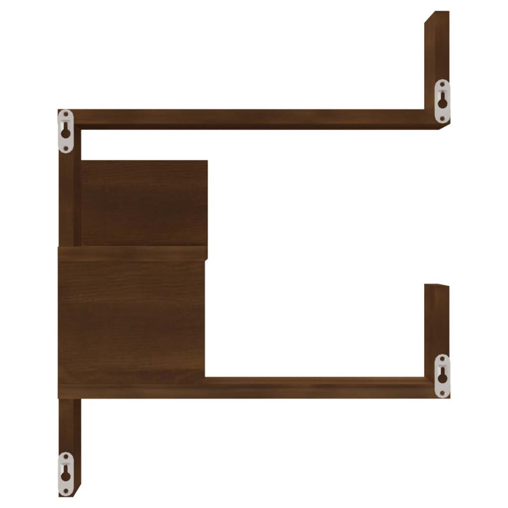 Hoekwandschap 40X40X50 Cm Bewerkt Hout Bruineikenkleurig