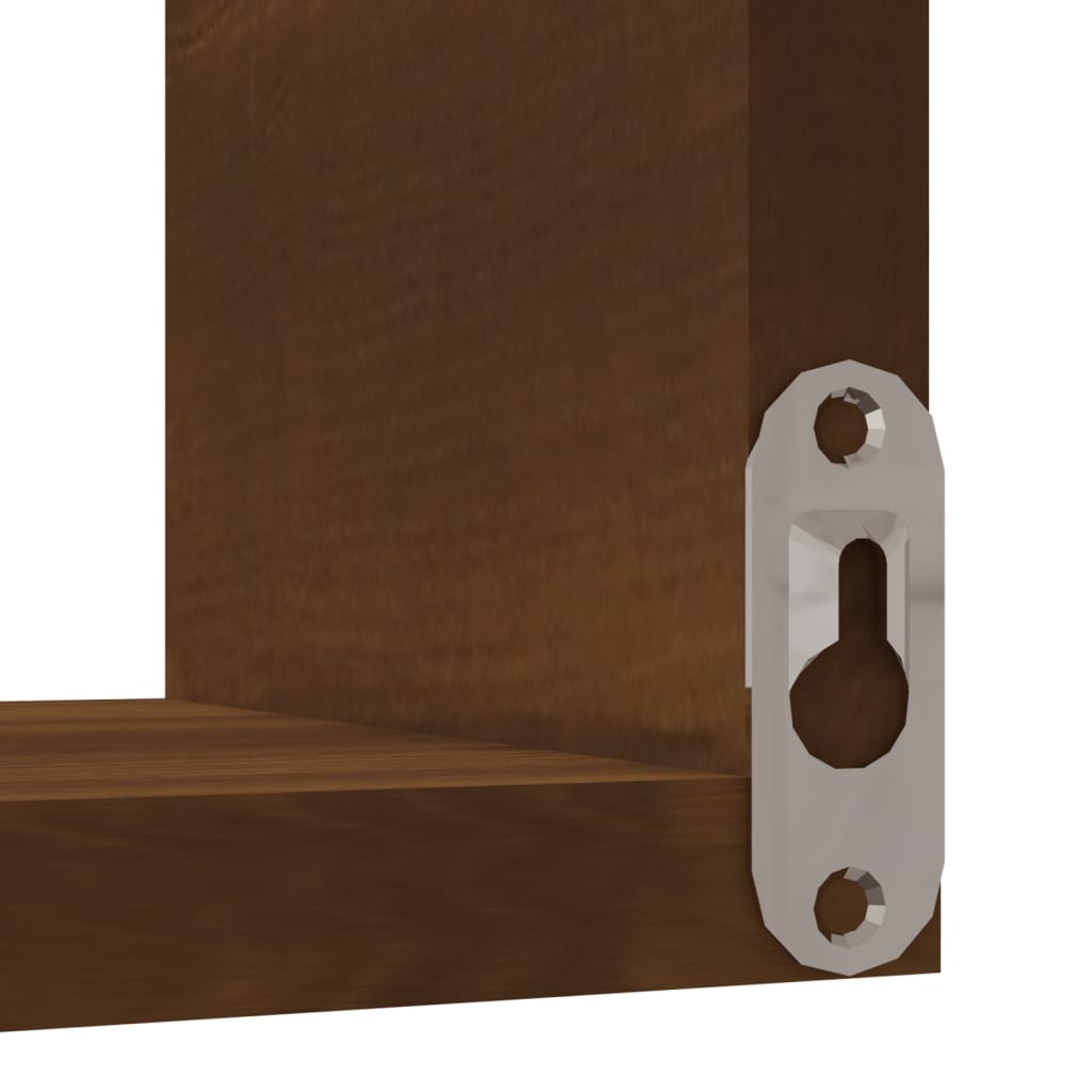Hoekwandschap 40X40X50 Cm Bewerkt Hout Bruineikenkleurig