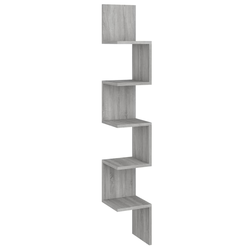 Hoekwandschap 20X20X127,5 Cm Bewerkt Hout Grijs Sonoma Eiken