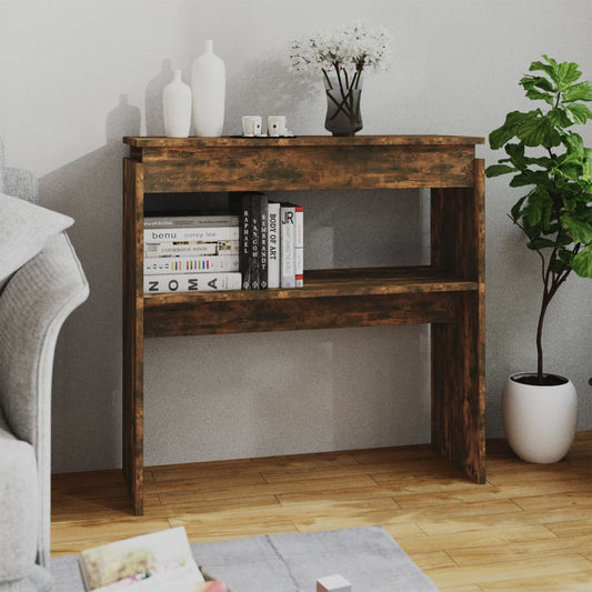 Wandtafel 80X30X80 Cm Bewerkt Hout Gerookt Eikenkleurig
