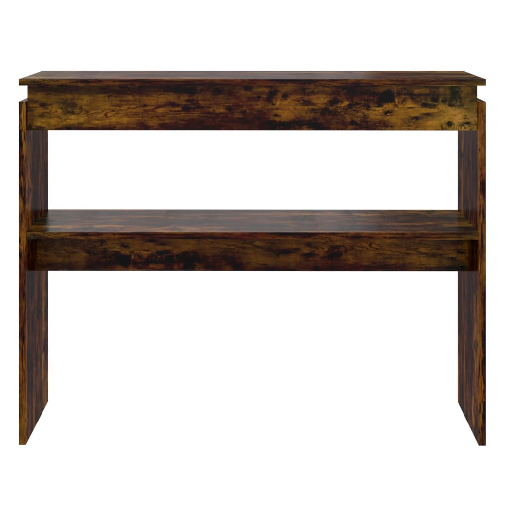 Wandtafel 102X30X80 Cm Bewerkt Hout Gerookt Eikenkleurig