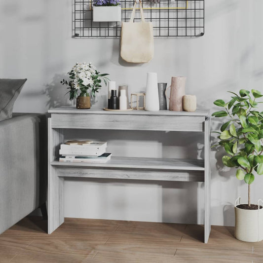 Wandtafel 102X30X80 Cm Bewerkt Hout Grijs Sonoma Eikenkleurig