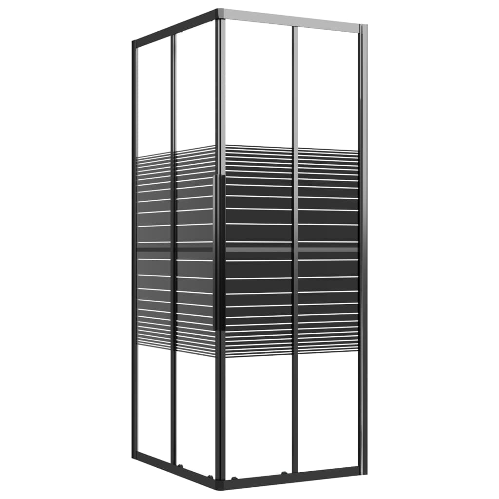Douchecabine Strepen 80X70X180 Cm Esg Zwart