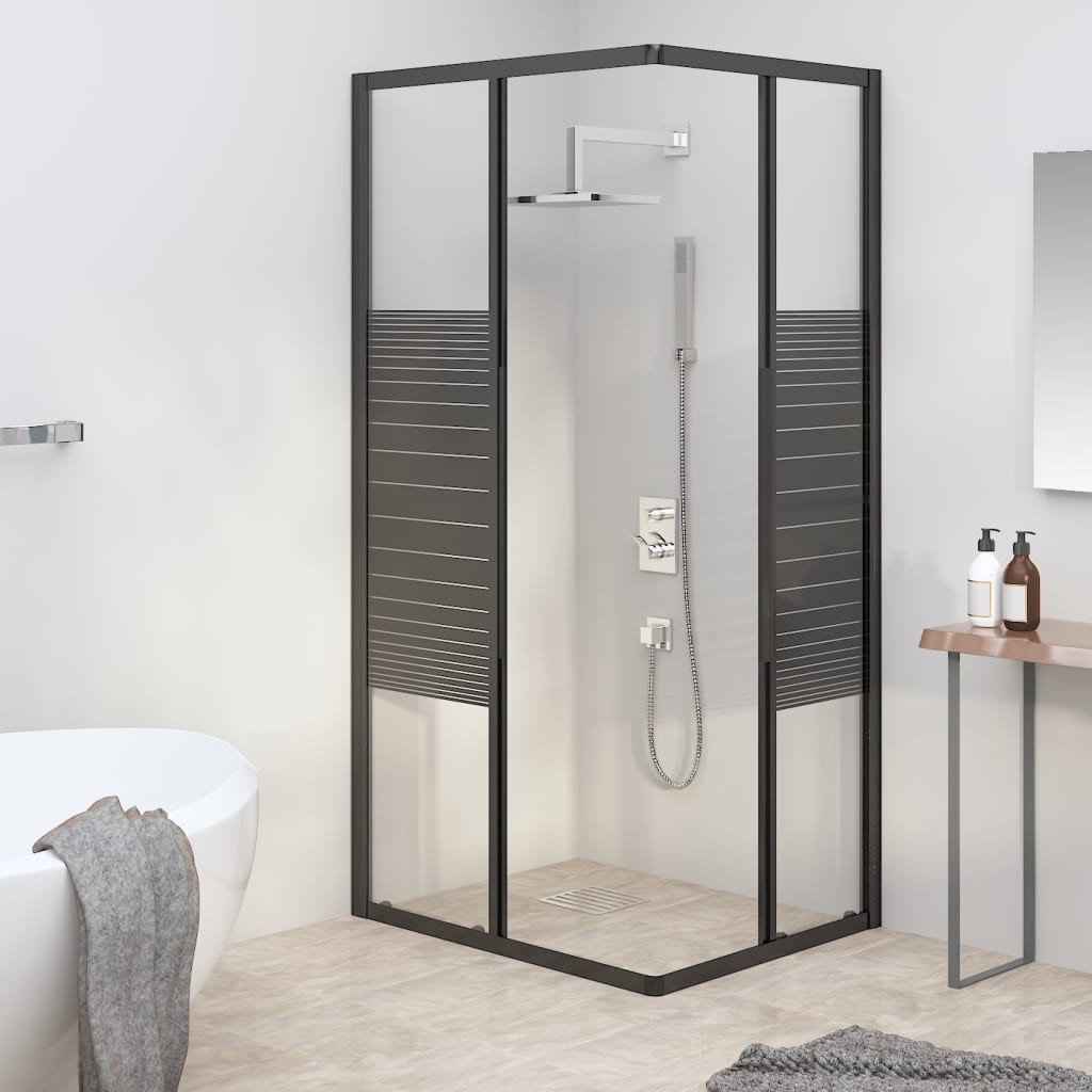 Douchecabine Strepen 80X70X180 Cm Esg Zwart
