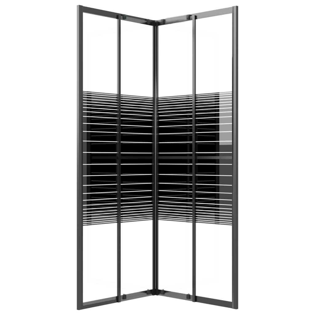 Douchecabine Strepen 80X80X180 Cm Esg Zwart