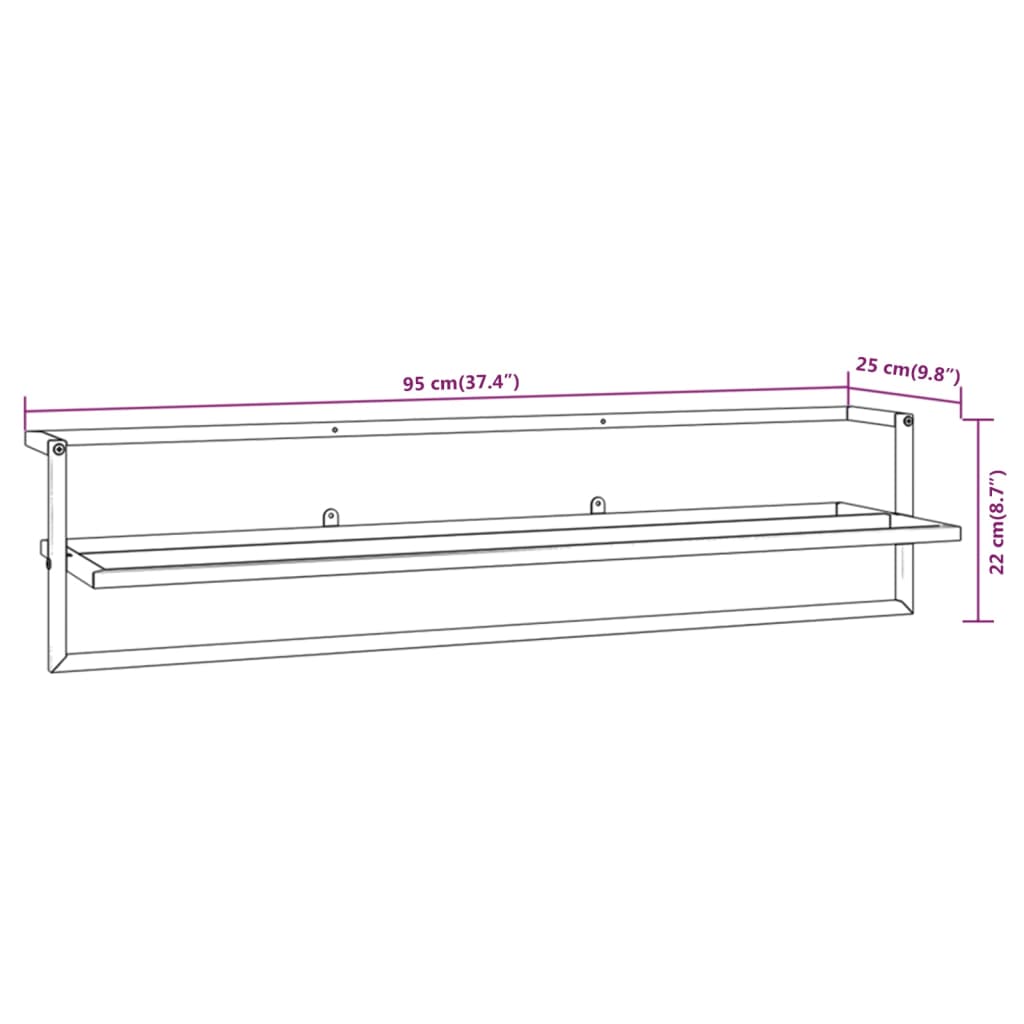 Handdoekenrek 95X25X22 Cm Ijzer Wit