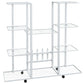 Bloemenstandaard Met Wielen 94,5X24,5X91,5 Cm Ijzer Wit