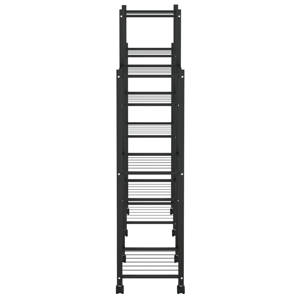 Bloemenstandaard Met Wielen 83X25X103,5 Cm Ijzer Zwart