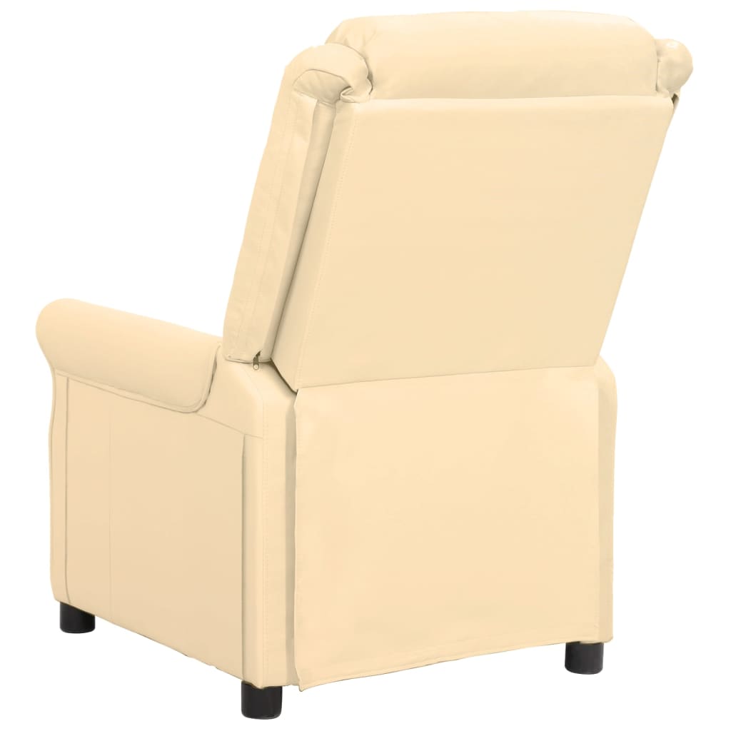 Fauteuil Verstelbaar Elektrisch Kunstleer Crèmekleurig