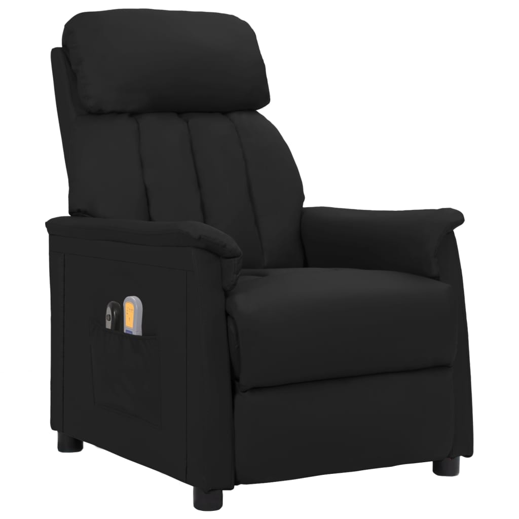 Fauteuil Verstelbaar Elektrisch Kunstleer Zwart