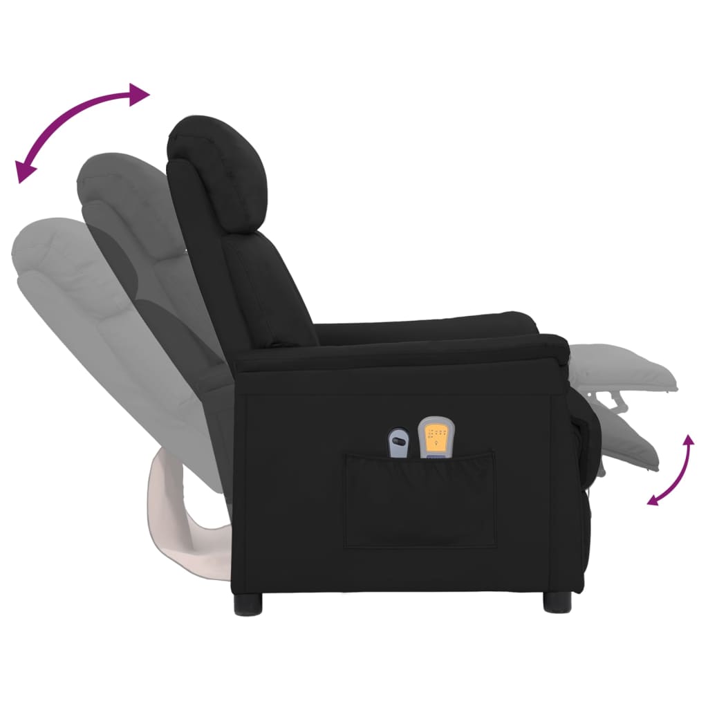 Fauteuil Verstelbaar Elektrisch Kunstleer Zwart