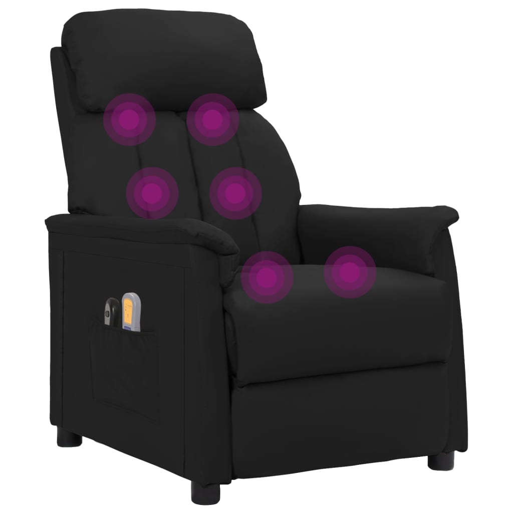 Fauteuil Verstelbaar Elektrisch Kunstleer Zwart