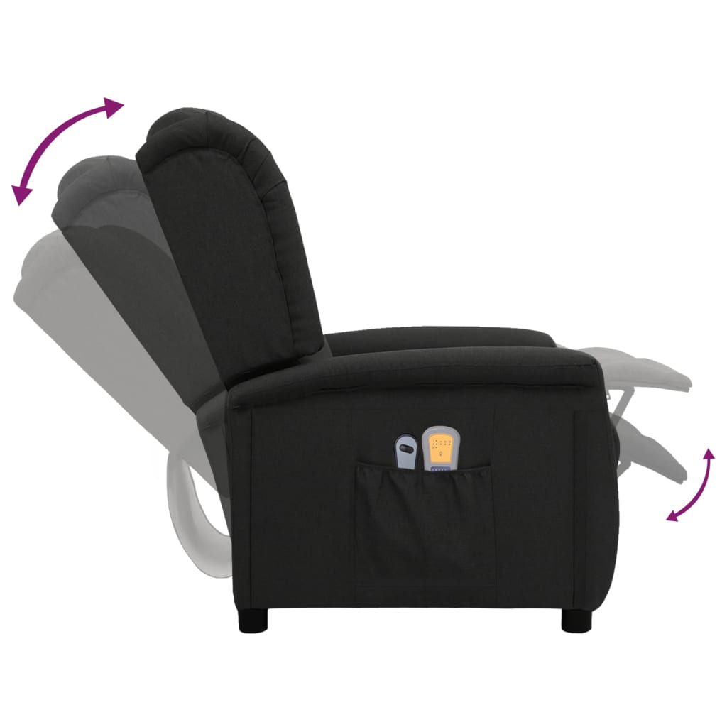 Massagestoel Verstelbaar Elektrisch Stof Zwart