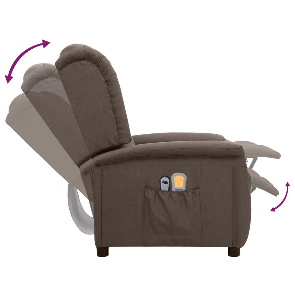 Massagestoel Verstelbaar Elektrisch Stof Taupe