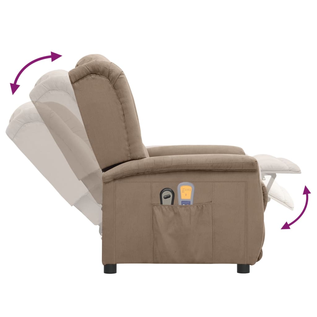 Massagestoel Verstelbaar Elektrisch Microvezelstof Taupe