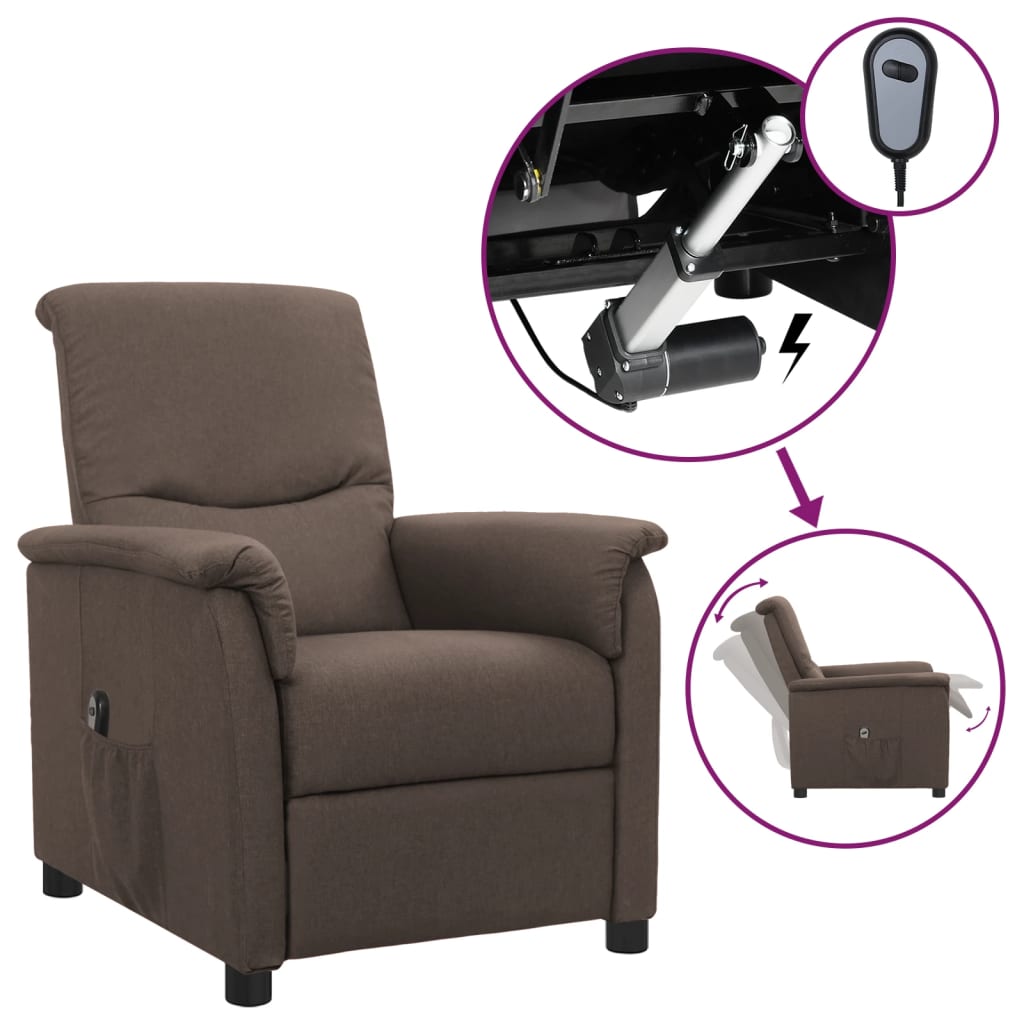 Fauteuil Verstelbaar Elektrisch Stof Taupe