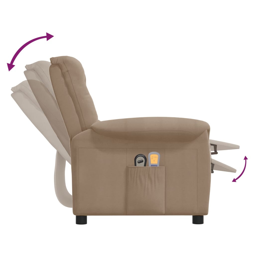 Massagestoel Verstelbaar Elektrisch Microvezelstof Taupe
