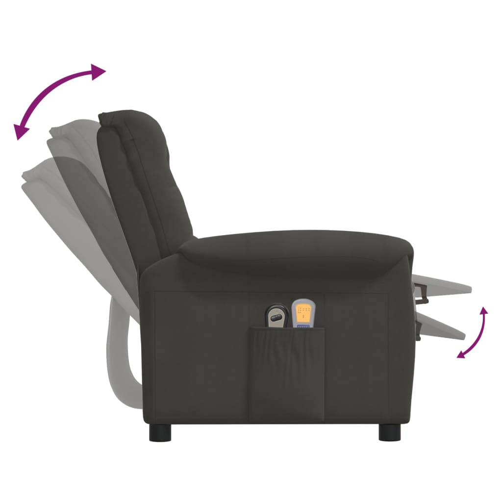 Massagestoel Verstelbaar Elektrisch Microvezelstof Donkergrijs