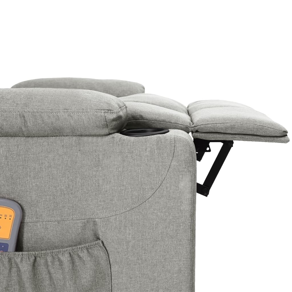 Massagestoel Verstelbaar Elektrisch Stof Lichtgrijs