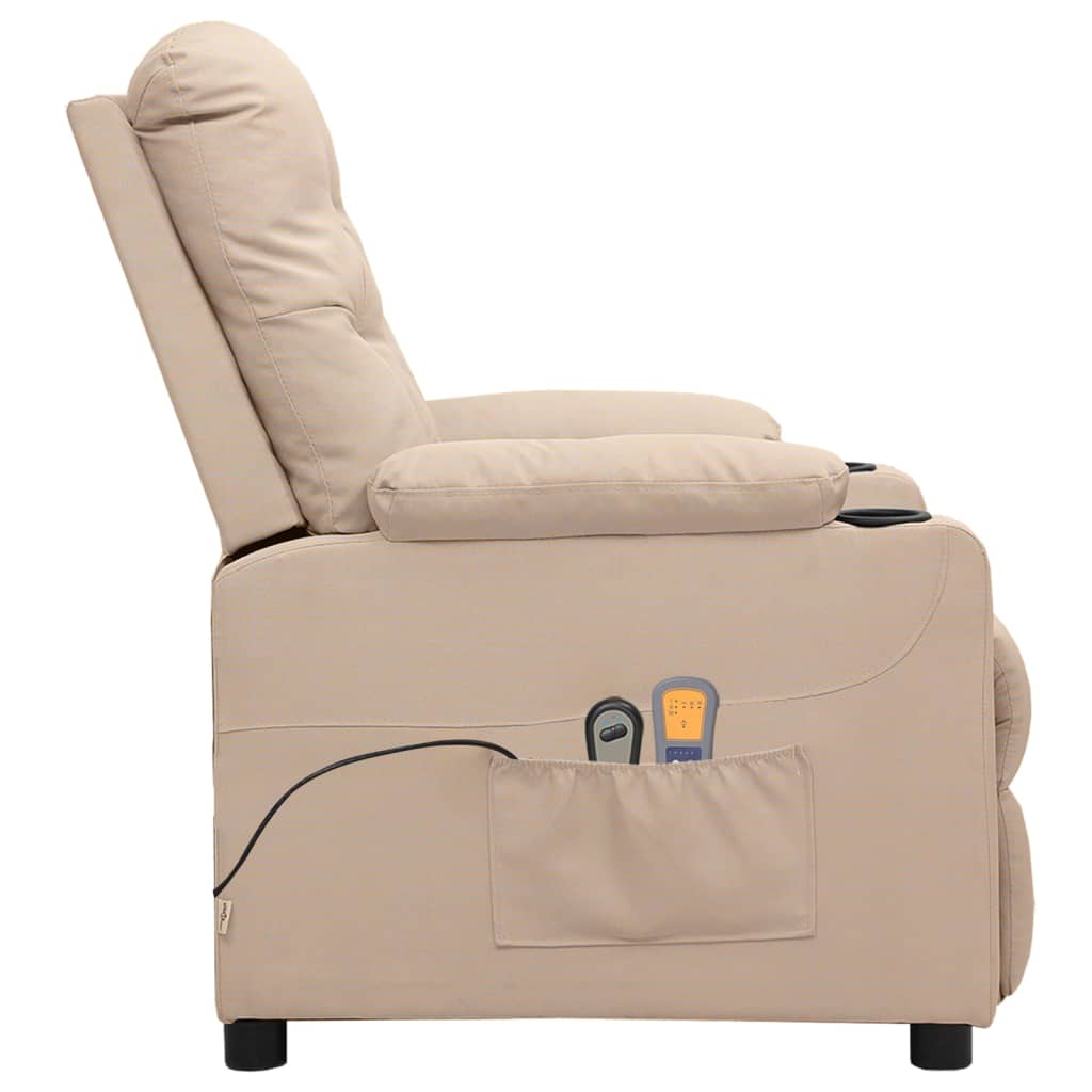 Massagestoel Verstelbaar Elektrisch Stof Crèmekleurig