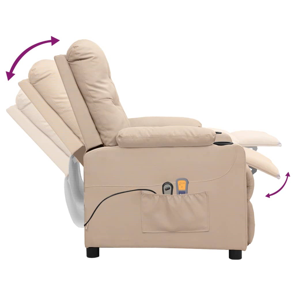 Massagestoel Verstelbaar Elektrisch Stof Crèmekleurig