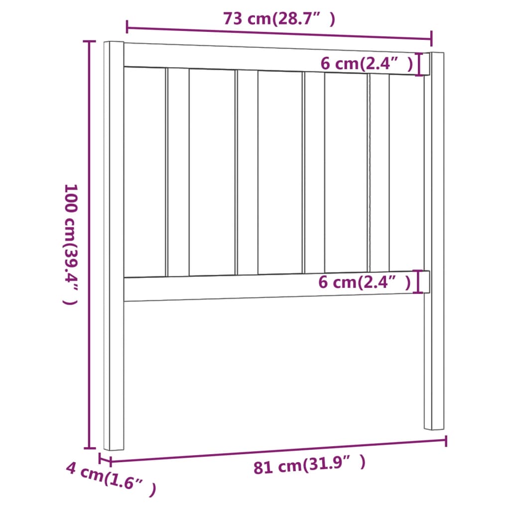 Hoofdbord 81X4X100 Cm Massief Grenenhout Honingbruin