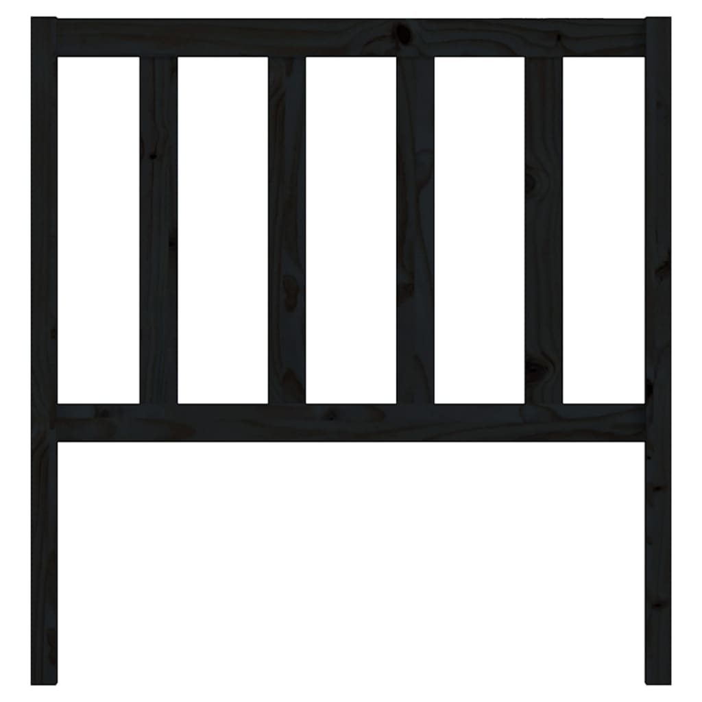 Hoofdbord 106X4X100 Cm Massief Grenenhout Zwart