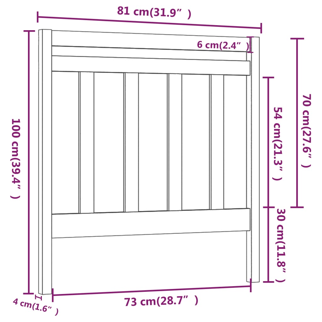 Hoofdbord 81X4X100 Cm Massief Grenenhout Honingbruin